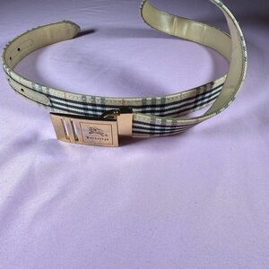 Burberry Women's Checkered Belt - Black, White, and Tan